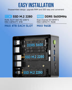 GMKtec K8 Plus Mini PC AMD R7 8845HS 8-core 16-thread DDR5 5600Mhz Pcie 4.0 SSD WIFI6 BT5.2 Win11 Pro Desktop Gaming PC