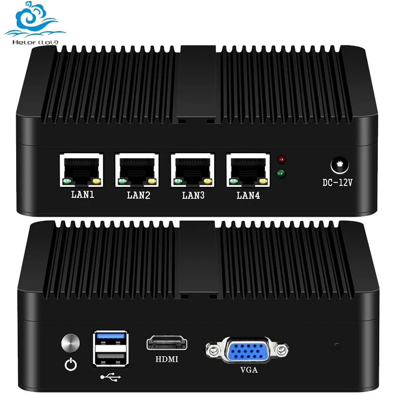Intel Celeron J1900 N2830 J6412 Firewall Appliance Mini PC with 4xi225V i226V NIC 1xHDMI Support Pfsense OPNsense Soft Router