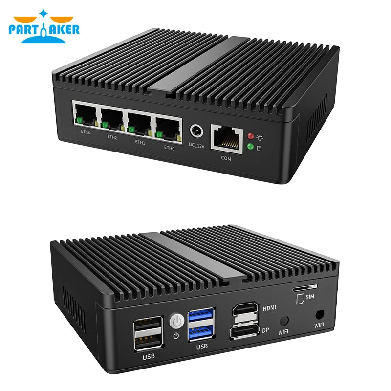 Partaker Mini PC N5105 N150 J4125 J6413 Soft Router 4 Intel i226 2.5G LAN pfSense Firewall Appliance 2xDDR4 OPNsense VPN Server