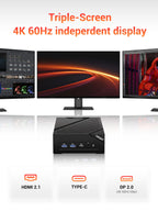 FIREBET AM02 Mini PC 6600H CPU 6C/12T MAX 4.5GHz 16GB LPDDR5 RAM 512GB SSD Windows 11 Desktop 2*RJ45 WIFI6 BT5.2 Gaming Computer