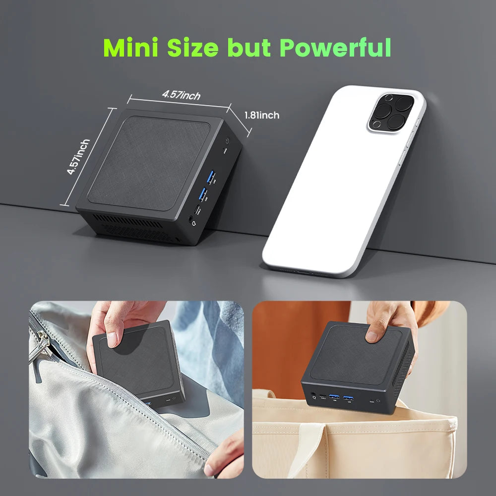 TexHoo Mini PC Intel  N150 N100  N95 Supports up to 16GB DDR4 512GB SSD  Dual HDMI  Desktop Gaming Computer