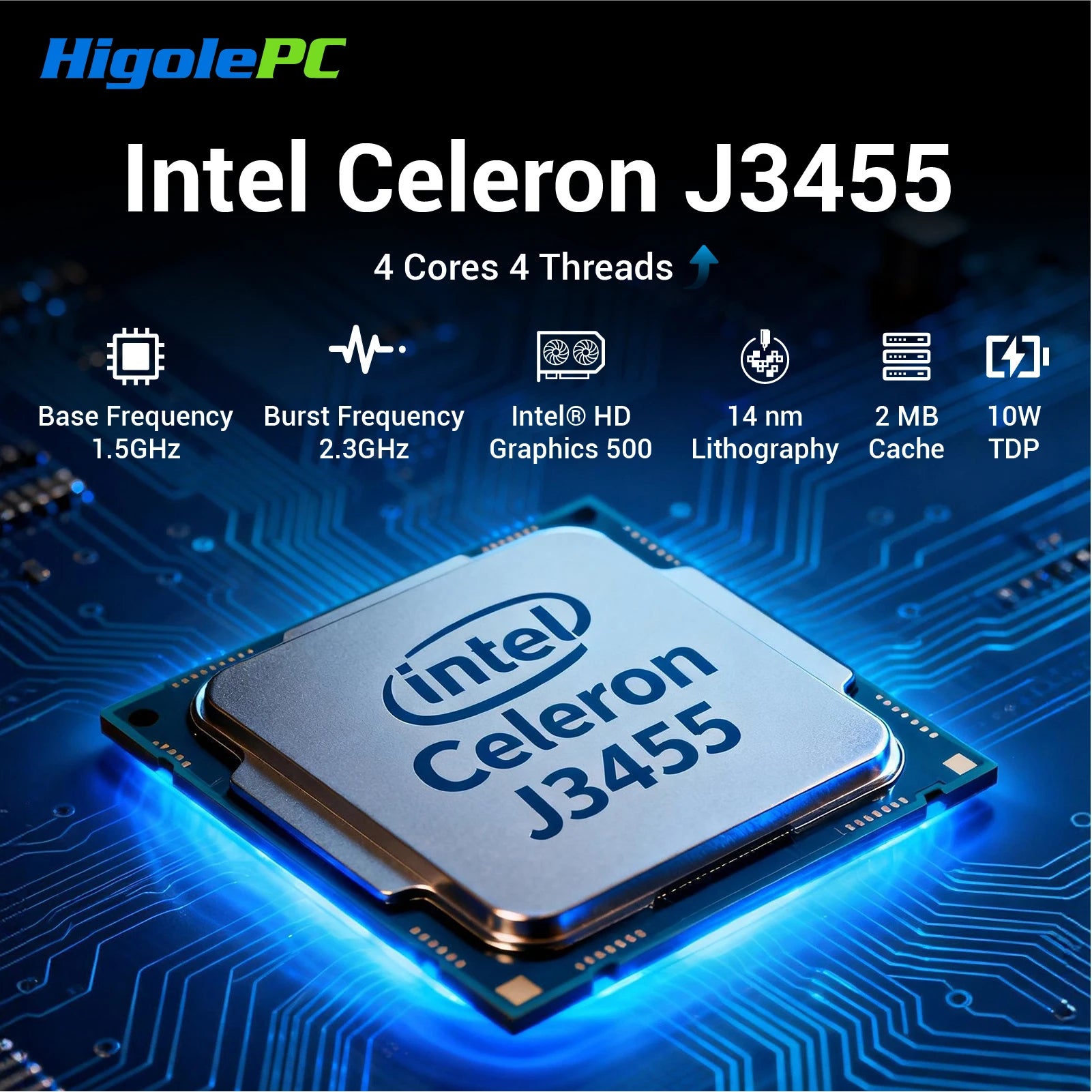 Higole F6APL 10.1'' Fanless Mini PC Intel J3455 Windows 10 WiFi5 4GB 64GB 2340mAh 4K RS-232 RJ45 Laptop Desktop PC Mini Computer