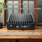 Intel Celeron 6305/N150/Pentium Gold 8505 Soft router 6Lans i226-V 2.5G Fanless Mini PC NVMe SATA pfSense Firewall Appliance
