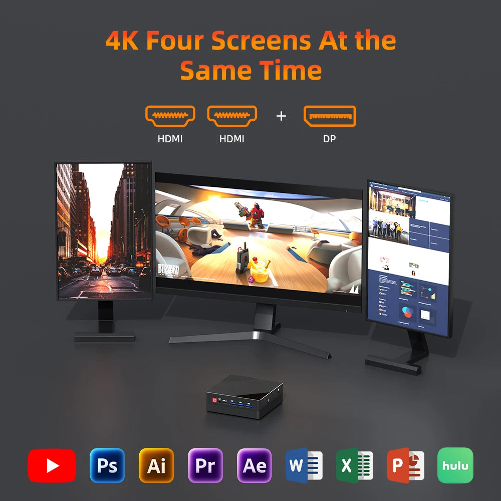 TexHoo Mini PC AMD Ryzen7 7730U R5 4300U R3 5300U Desktop Gaming Computer WIFI5 BT4.0  DDR4  Triple Display Dual  LAN