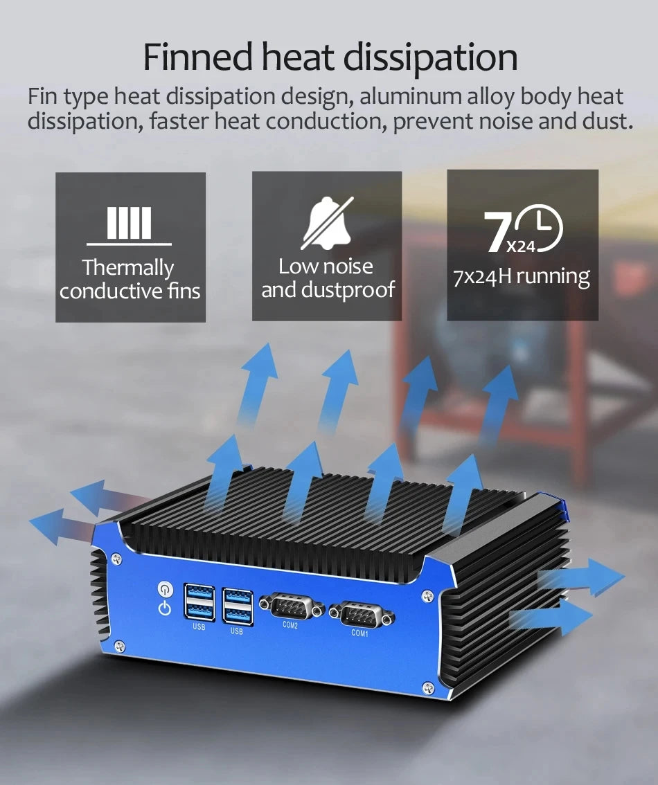 Mini PC Fanless Dual LAN Core i5 5200U i3 5005U Celeron 2955U 2*COM RS232 DDR3L PC WIFI Linux Ubuntu Industrial Mini Computer
