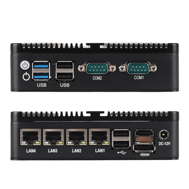 Intel Celeron J1900 N2830 J6412 Firewall Appliance Mini PC with 4xi225V i226V NIC 1xHDMI Support Pfsense OPNsense Soft Router