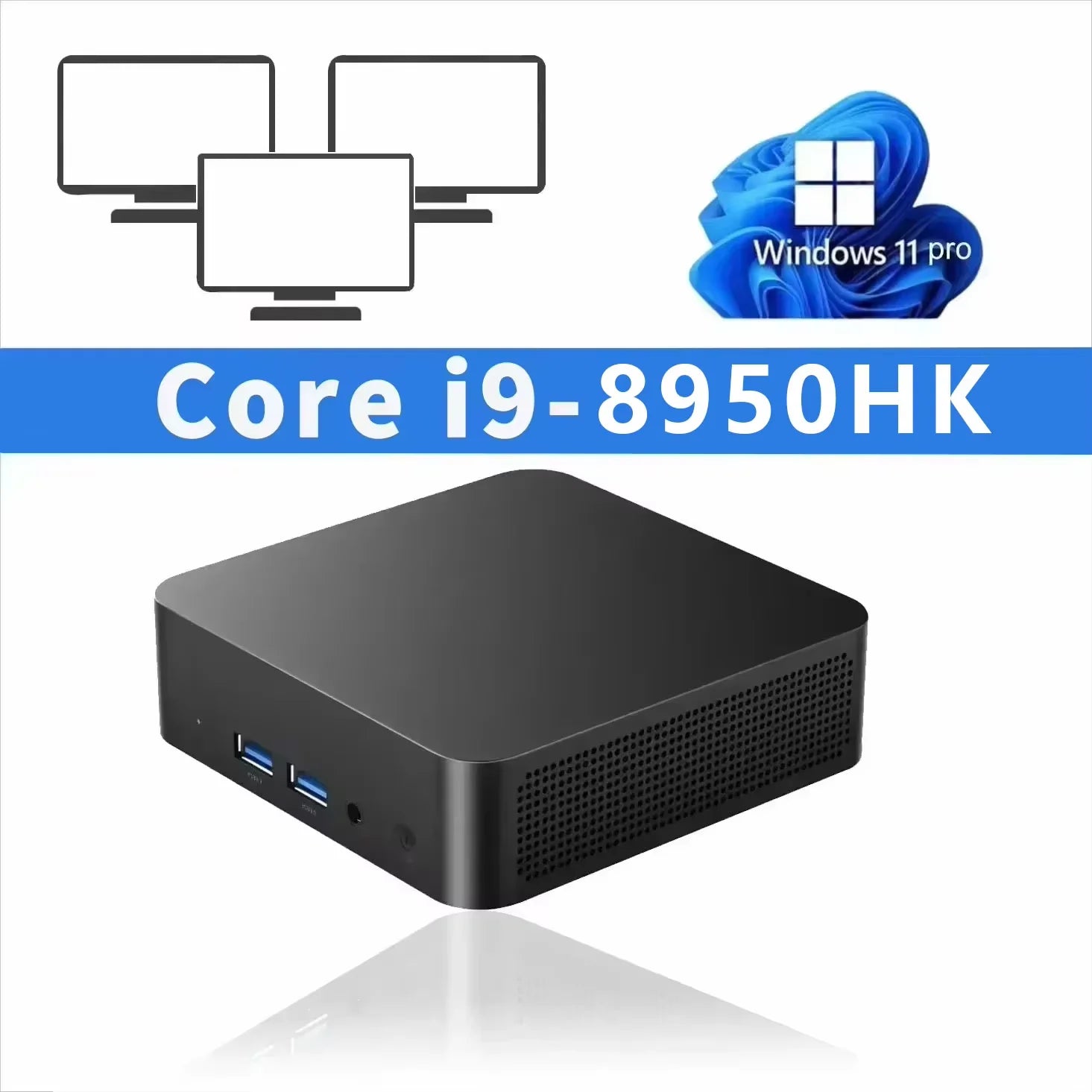 Powerful Mini PC Intel Core i9 8950HK 16GB RAM 1TB SSD Windows 11 WiFi 6 BT5.2 4K HD Mini Gaming Desktop Computer for Office Stu