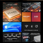 CHUWI AuBox Mini PC R7-8745HS / i9-13900HK 16GB/32GB DDR4 512GB/1TB SSD Windows 11 Pro WiFi 6 BT 5.2 Extend M.2 1T*2 Desktop
