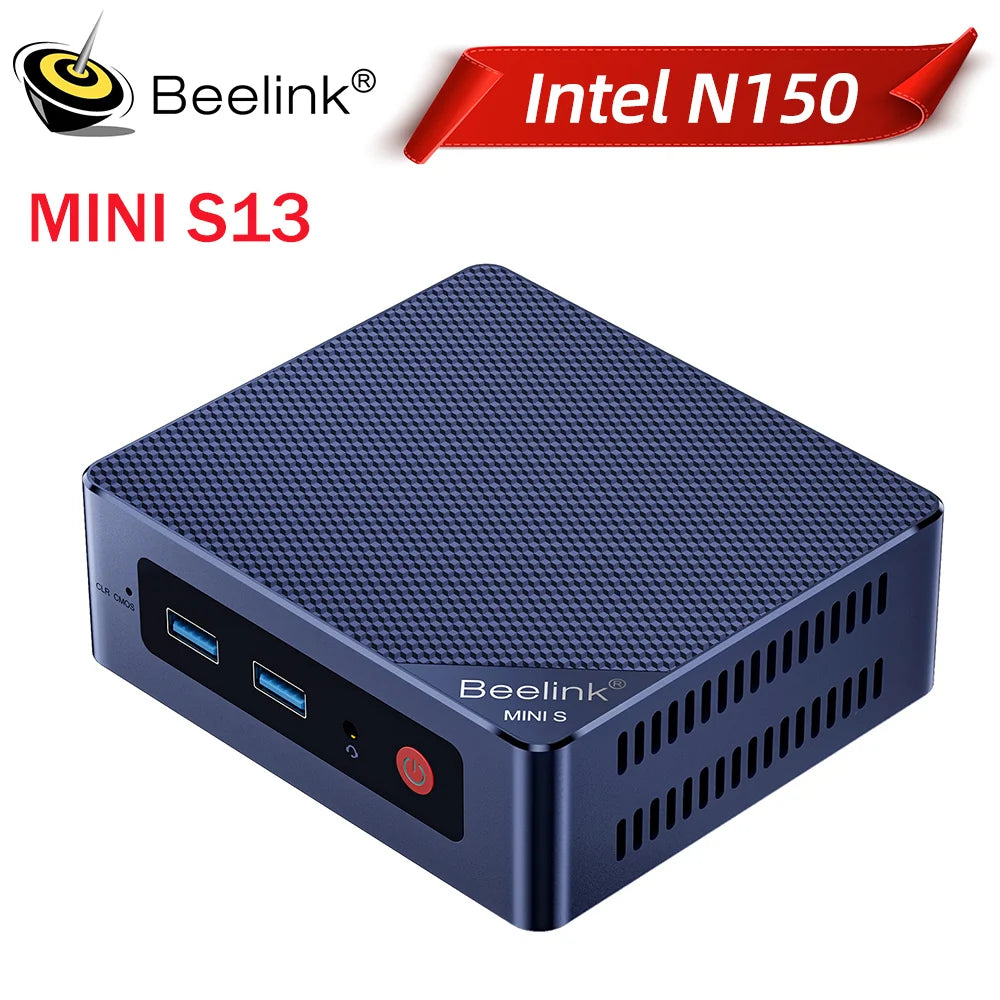 Beelink MINI S13 Mini PC Intel Twin Lake N150 16GB DDR4 500GB SSD Win11 Wifi6 1000M LAN Desktop Mini Computer