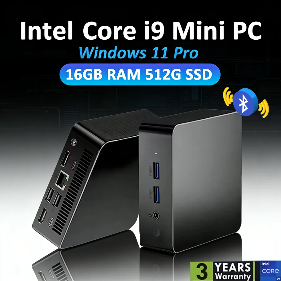 Brand New Mini PC Intel Core i9-8950HK 16GB RAM 1/2TB SSD Bluetooth 5.2 WiFi6 1000M Ethernet Windows 11 Gaming Office PC