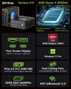 GMKtec Mini PC K11 AMD R9 8945HS Gaming Mini PC 32GB DDR5 1TB SSD Computer PC Mini Computer PC Win11 Pro Gaming PC