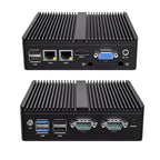 Metal Case Fanless Industrial Mini PC Intel N2840 Desktop Computer Pfsense Mini Server DDR3L Msata SSD 2Lan 2COM VGA HD Display