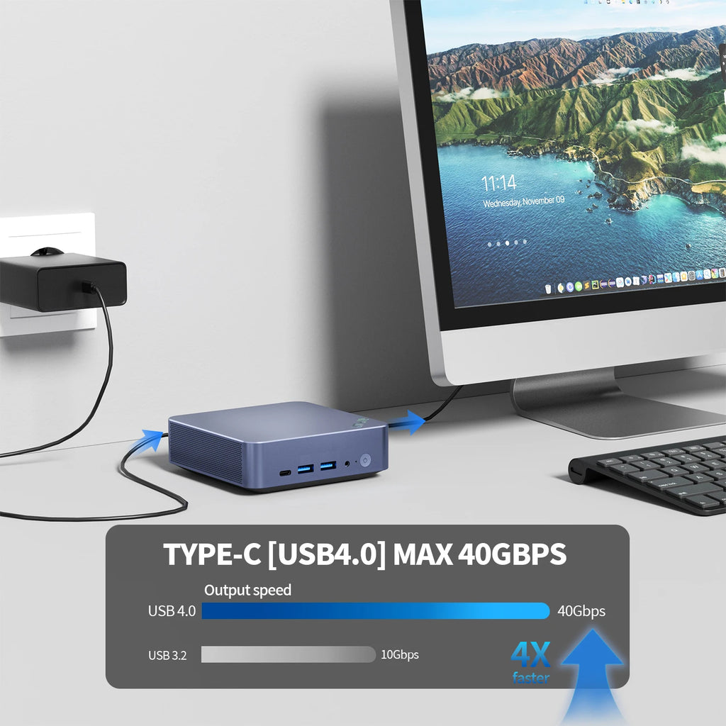 Mini PC Computer i5-1340P WIFI6 BT5.2 Mini Gaming PC 2.5G LAN USB4.0 32GB DDR5 4800MHz PCIe SSD Mini Desktop Computer