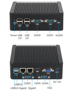 Helorpc Industrial Mini PC N2840/J2900 Support WIN10 LINUX with 2xGigabit LAN 5xUSB2.0 1xUSB3.0 4xDB9 COM 1xHDMI 1xVGA Computer