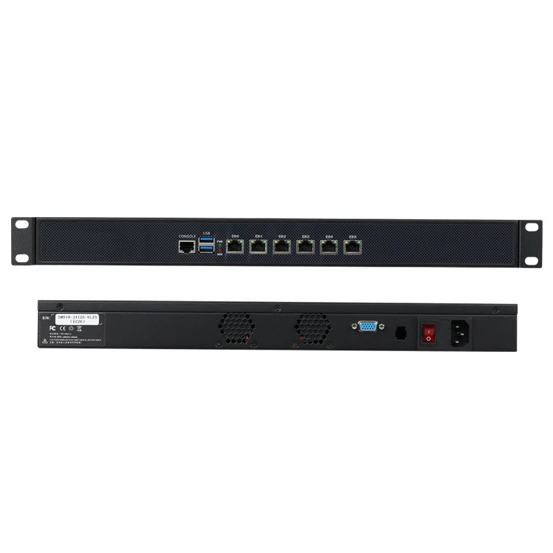 1U Firewall Network Server Intel Core i5-6200U 8260U J4125 3865U 6x Gigabit Ethernet Support Windows Linux Pfsense