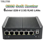 New Intel 6305 Soft router 6 LAN I226-V 2.5G fanless Mini PC DDR4 2*NVMe HD DP firewall OPNsense Mini PC