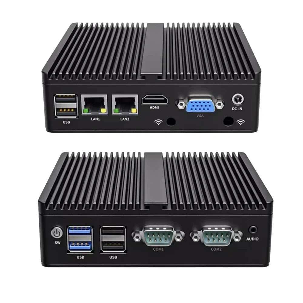Metal Case Mini PC Intel N2840 Desktop Computer Pfsense DDR3L Msata SSD 2Lan 2COM VGA HD Display