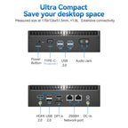 Intel 13th Generation i7 1355U i5 1335U Min PC Dual-DDR4 2x M.2 NVME SSD Slots Windows 11 4K UHD WiFi6 Thunderbolt 4 Fanless
