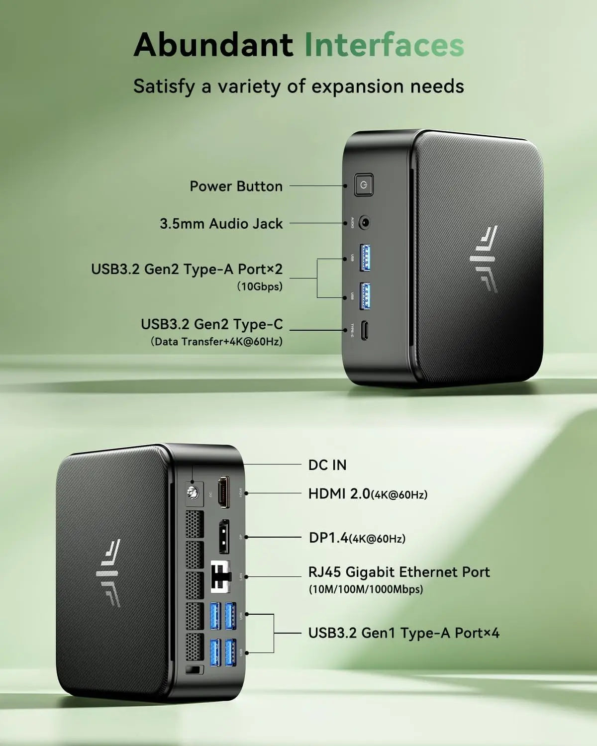 Mini PC with AMD Ryzen 5 7430U/ Ryzen7 7735HS/V2748 32GB 512GB SSD AMD Mini PC computer Gaming PC  Support 4K HDMI DP Type-C WiF