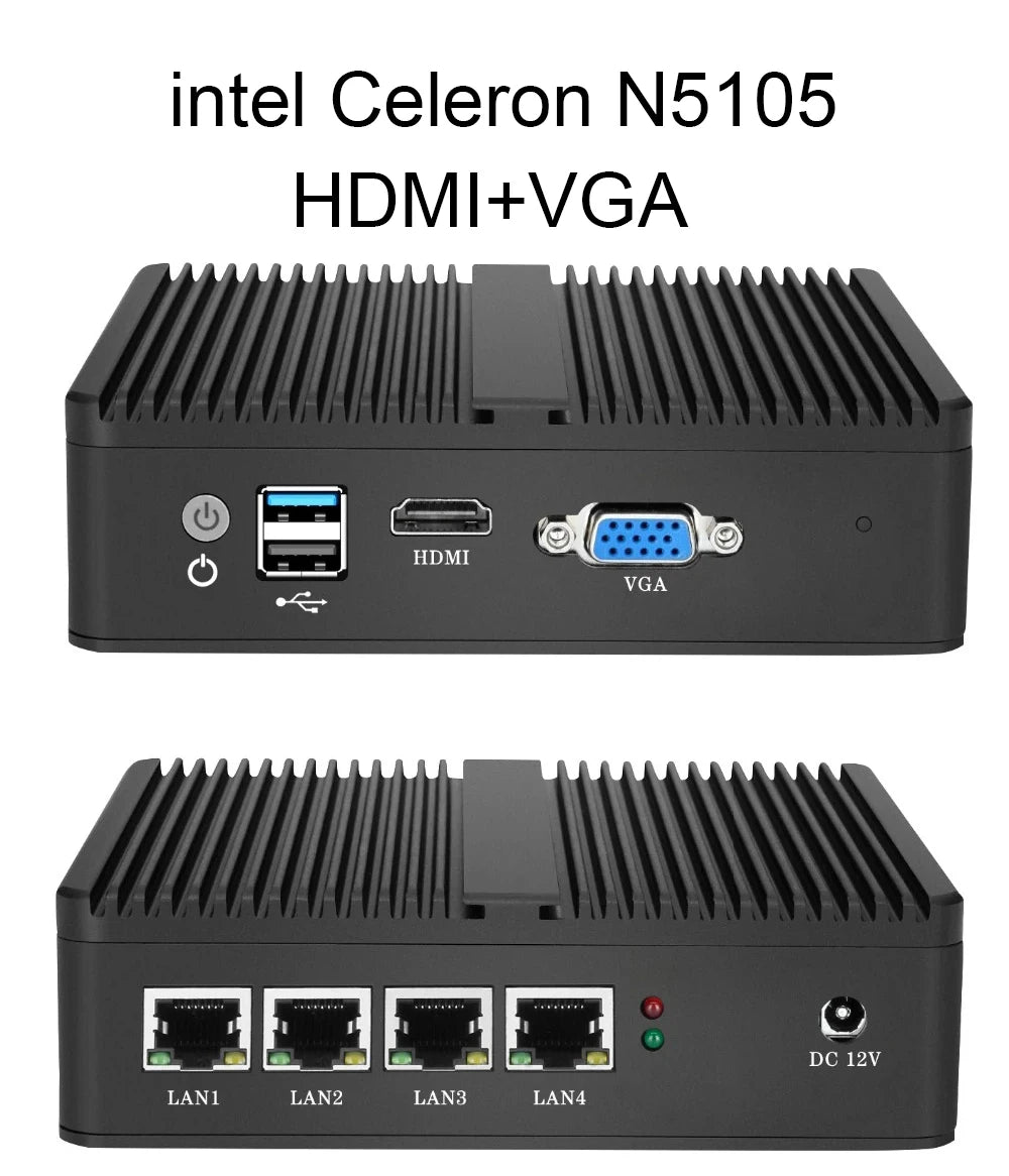 XCY Firewall Router Mini PC Celeron J1900 N100 N5105 J4125 4x 2.5G Ethernet Support Virtualization OpenWrt Pfsense OPNsense EXSI