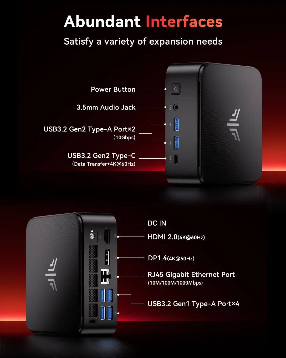 ACEMAGIC E3B MINI PC AMD Ryzen 7430U/7735HS 6-Core Powerhouse 16GB DDR4 512GB M.2 2280 SSD Wifi6 BT5.2 4K 60Hz WiFi 6 Windows 11