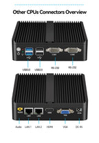 Industrial Fanless Mini PC Celeron J6412 Core i3-5005U Dual LAN 2*COM HDMI WIFI Windows 10 Nettop Office Computer minipc Desktop
