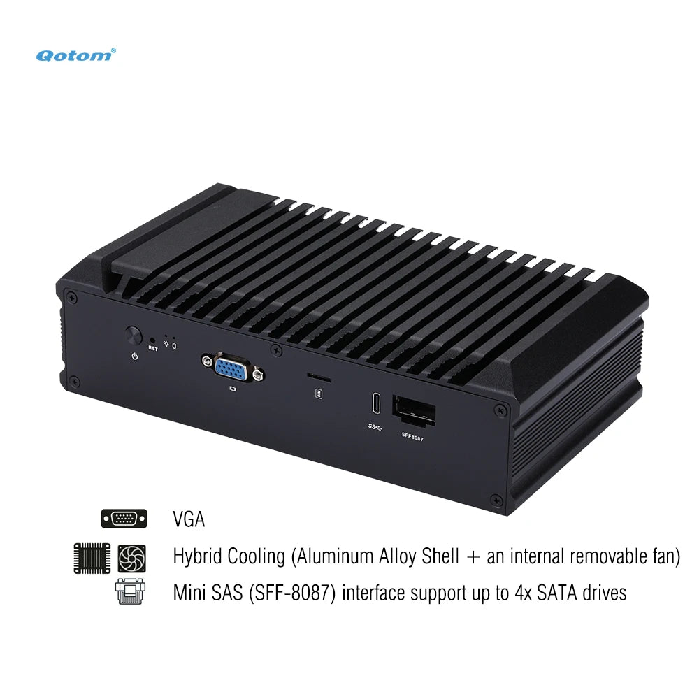 Mini PC Q20300G9 Atom C3000 CPU, 4x 10G SFP+/ 5x 2.5G LAN, 2x DDR4 RAM, 2x NVMe - PfSense/OPNsense Firewall Appliance
