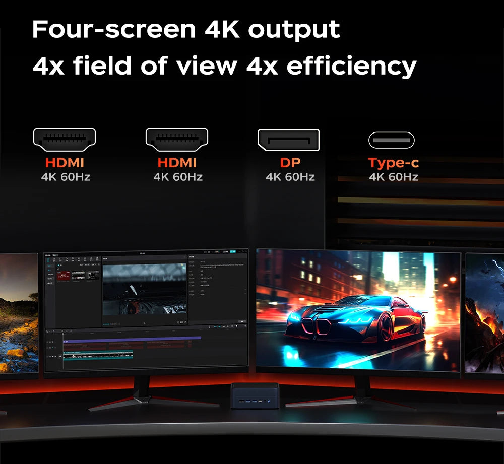 TexHoo Mini PC AMD Ryzen7 6800H Desktop Gaming Computer WIFI6 BT5.2  DDR5  Triple Display Dual  LAN openclaw