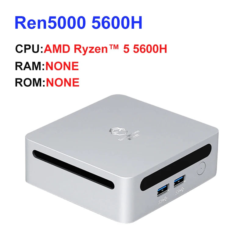 GenMachine AMD Ryzen 5 5600H Mini PC Windows 10/11 3.3GHz Up to 4.2GHz Max Support 64GB RAM WIFI6 Computer gaming pc