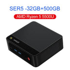 Beelink SER5 Max Mini PC AMD Ryzen7 6800U 7735HS DDR5 24GB SSD 500GB 1TB SER5 R5 5500U DDR4 16GB Support WiFi6 2.5G LAN Desktop