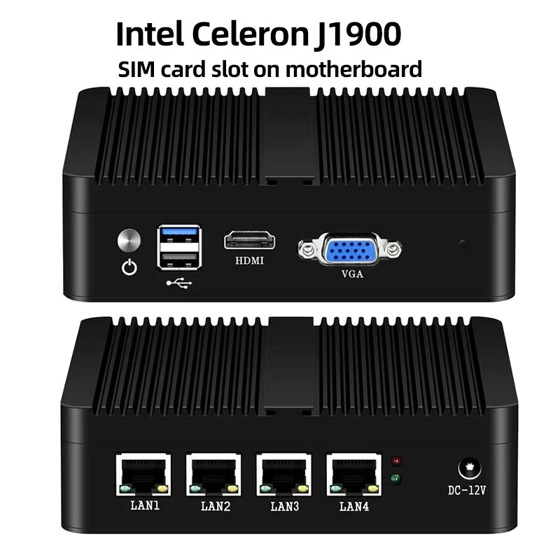 XCY Firewall Router Mini PC Celeron J1900 N100 N5105 J4125 4x 2.5G Ethernet Support Virtualization OpenWrt Pfsense OPNsense EXSI