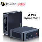 Beelink SER5 Mini PC AMD Ryzen 5 5500U DDR4 16GB SSD 500GB Support WiFi6 BT5.2 4K HD 1000M Desktop Computer