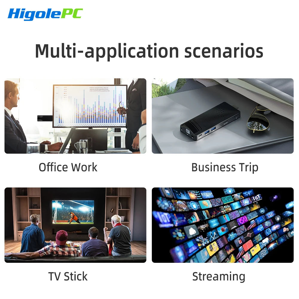 Higole D5 PC Stick Fanless Mini PC Intel Pentium N4200 Windows 10 WiFi5 4GB 64GB Laptop Desktop PC 4K TV Stick PC Mini Computers
