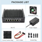 Intel Pentium Gold 8505 Soft Router 6 Lans i226-V 2.5G Fanless Mini PC COM HD DP USB Type-C DDR5 SATA pfSense Firewall Appliance