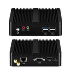 XCY Fanless Mini PC Intel Celeron J1900 Quad Cores Gigabit Ethernet 4x USB HDMI VGA Display Support WiFi Windows Linux/Ubuntu