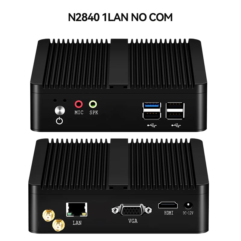 Fanless Mini PC Intel Celeron N2930 J1900 N2840 Dual LAN Windows 10 4 Core Industrial Mini Desktop Computer COM WiFi HTPC