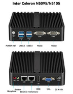 Industrial Fanless Mini PC Celeron J6412 Core i3-5005U Dual LAN 2*COM HDMI WIFI Windows 10 Nettop Office Computer minipc Desktop