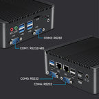 XCY Fanless Mini PC Intel Pentium J5005 DDR4 M.2 SSD RS232/485 2x LAN GPIO mPCIE 4G LTE 8x USB LVDS HDMI TPM 2.0 Windows 11